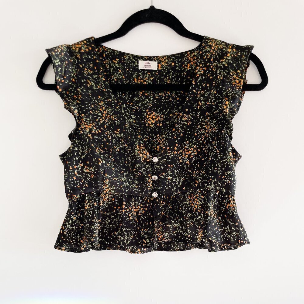 Aritzia Black and Orange Blouse